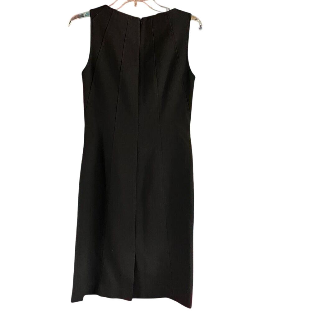 Talbots Black Sleeveless V-Neck Sheath Style Dress Size 6 Lined - Picture 2 of 6